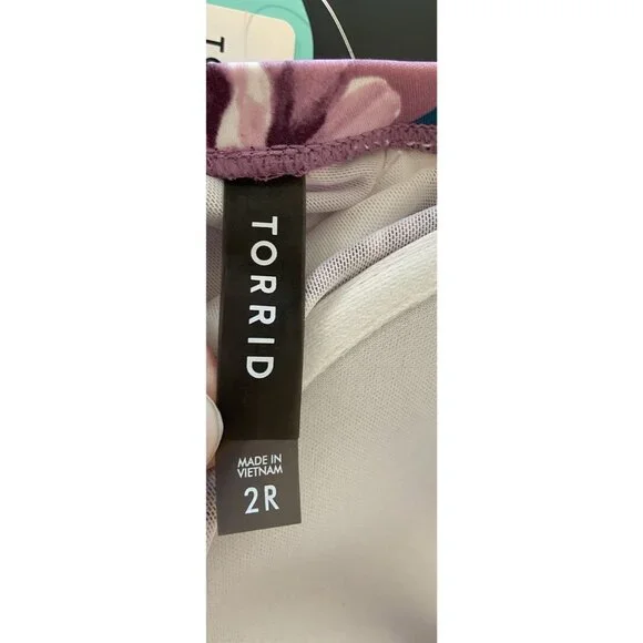 NWT Torrid Vixen Bikini Top Bathing Suit Lavender Teal Floral Underwire 2 2X New - Picture 5 of 6